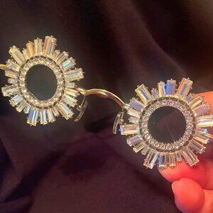 Vintage-Inspired Deco 1940s Pinup Rockstar Crystal Sunglasses